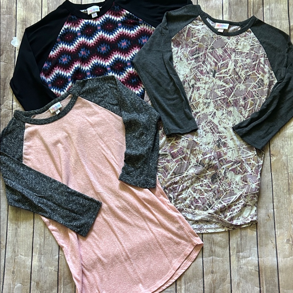 LuLaRoe Women's Long Sleeve Tops - Black, Pink, Gray